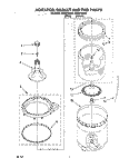 AGITATOR, BASKET AND TUB Diagram and Parts List for RAB4232EW0  Roper Washer