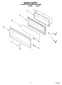 DOOR PARTS Diagram and Parts List for MH1141XMB0  Whirlpool Microwave