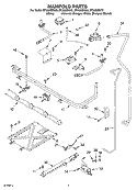 MANIFOLD Diagram and Parts List for SF3020EKT0  Whirlpool Range