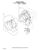DOOR PARTS Diagram and Parts List for YWED97HEXW3  Whirlpool Dryer