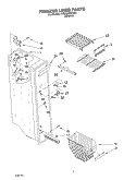 FREEZER LINER Diagram and Parts List for 4YED25PQFN04  Whirlpool Refrigerator
