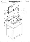 TOP AND CABINET PARTS Diagram and Parts List for 4KNTW5705TQ0  KitchenAid Washer