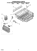 LOWER RACK PARTS Diagram and Parts List for KUDP01FLBT0  KitchenAid Dishwasher