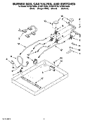 BURNER BOX, GAS VALVES, AND SWITCHES Diagram and Parts List for SCS3017RS03  Whirlpool Cooktop