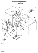 TUB ASSEMBLY PARTS Diagram and Parts List for IJC22053  Inglis Dishwasher