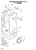 REFRIGERATOR LINER PARTS Diagram and Parts List for 6GS5SHGXRS00  Whirlpool Refrigerator