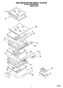 REFRIGERATOR SHELF PARTS Diagram and Parts List for 3XED5SHQKQ02  Whirlpool Refrigerator