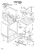 LINER Diagram and Parts List for RT21AKXKQ07  Roper Refrigerator