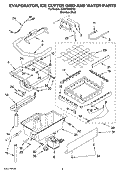 EVAPORATOR, ICE CUTTER GRID AND WATER PARTS Diagram and Parts List for KUIO18NNVS0  KitchenAid Ice Maker