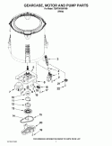 GEARCASE, MOTOR AND PUMP PARTS Diagram and Parts List for 7EWTW1509YM0  Whirlpool Washer