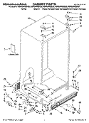 CABINET PARTS Diagram and Parts List for KSRS25RSBL00  KitchenAid Refrigerator