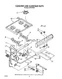 COOKTOP AND MANIFOLD, LIT/OPTIONAL Diagram and Parts List for FGP315VW3  Roper Range