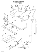 MANIFOLD PARTS Diagram and Parts List for FGP337KW1  Roper Range