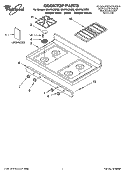 COOKTOP PARTS Diagram and Parts List for GS470LEMQ2  Whirlpool Range