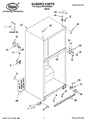 CABINET PARTS Diagram and Parts List for RT18AKXKQ70  Roper Refrigerator
