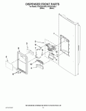 DISPENSER FRONT PARTS Diagram and Parts List for KFIS25XVBL5  KitchenAid Refrigerator