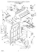 CONTROLS AND REAR PANEL Diagram and Parts List for 3LSP8255DW0  Whirlpool Washer