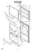 DOOR PARTS Diagram and Parts List for IPT104301  Inglis Refrigerator