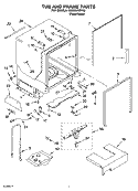 TUB AND FRAME PARTS Diagram and Parts List for KUDU02VSPA3  KitchenAid Dishwasher