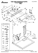 TOP AND CONSOLE PARTS Diagram and Parts List for NGD5500TQ0  Amana Dryer