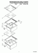 REFRIGERATOR SHELF PARTS Diagram and Parts List for ED5KVEXVQ00  Whirlpool Refrigerator