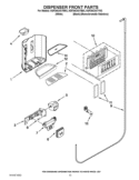DISPENSER FRONT PARTS Diagram and Parts List for KSF26C4XYY03  KitchenAid Refrigerator