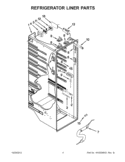 REFRIGERATOR LINER PARTS Diagram and Parts List for WRS965CIAE00  Whirlpool Refrigerator
