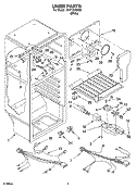LINER PARTS Diagram and Parts List for IKT184302  Inglis Refrigerator
