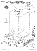 CABINET PARTS Diagram and Parts List for KSRS25CKWH03  KitchenAid Refrigerator