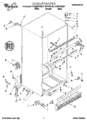 CABINET Diagram and Parts List for ET22DMXBB01  Whirlpool Refrigerator
