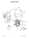 CHASSIS PARTS Diagram and Parts List for GGG390LXB04  Whirlpool Range