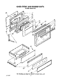 OVEN DOOR AND DRAWER Diagram and Parts List for SE960PEPW5  Whirlpool Range