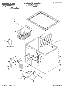 CABINET PARTS Diagram and Parts List for SCF0710KQ03  Whirlpool Freezer