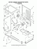 DRYER CABINET AND MOTOR PARTS Diagram and Parts List for WGT3300XQ0  Whirlpool Washer Dryer Combo