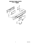 CONTROL PANEL PARTS Diagram and Parts List for 7GU3200XTSS0  Whirlpool Dishwasher