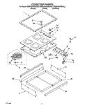 COOKTOP, OPTIONAL Diagram and Parts List for KEDH207BAL2  KitchenAid Range