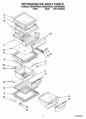 REFRIGERATOR SHELF PARTS Diagram and Parts List for KSRX25FVMS00  KitchenAid Refrigerator