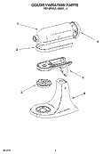 COLOR VARIATION PARTS Diagram and Parts List for KSM90ER4  KitchenAid Mixer