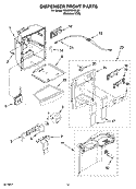 DISPENSER FRONT PARTS Diagram and Parts List for GS6NVEXSL00  Whirlpool Refrigerator