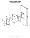 DISPENSER FRONT PARTS Diagram and Parts List for KFIS25XVWH6  KitchenAid Refrigerator