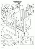CABINET PARTS Diagram and Parts List for CEM2760TQ2  Whirlpool Dryer