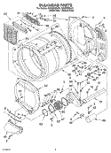 BULKHEAD PARTS Diagram and Parts List for GGQ9800LW1  Whirlpool Dryer