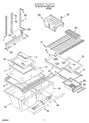 SHELF Diagram and Parts List for 2VET23DKJW01  Whirlpool Refrigerator