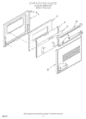OVEN DOOR Diagram and Parts List for RS660BXYH1  Whirlpool Range