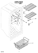LINER PARTS Diagram and Parts List for EV161NZRQ00  Whirlpool Freezer