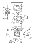 PUMP AND MOTOR Diagram and Parts List for KUDI220T0  KitchenAid Dishwasher