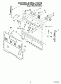 CONTROL PANEL PARTS Diagram and Parts List for RF111PXSW3  Whirlpool Range