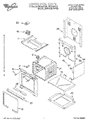LOWER OVEN Diagram and Parts List for RBD305PDB3  Whirlpool Wall Oven