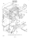 TUB , LITERATURE AND OPTIONAL Diagram and Parts List for SHU50041  Whirlpool Dishwasher
