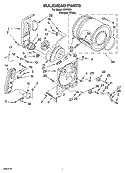 BULKHEAD PARTS Diagram and Parts List for IM70000  Inglis Dryer